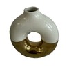 White & Gold Vase Inspired by Kintsugi Japanese Art Tapered