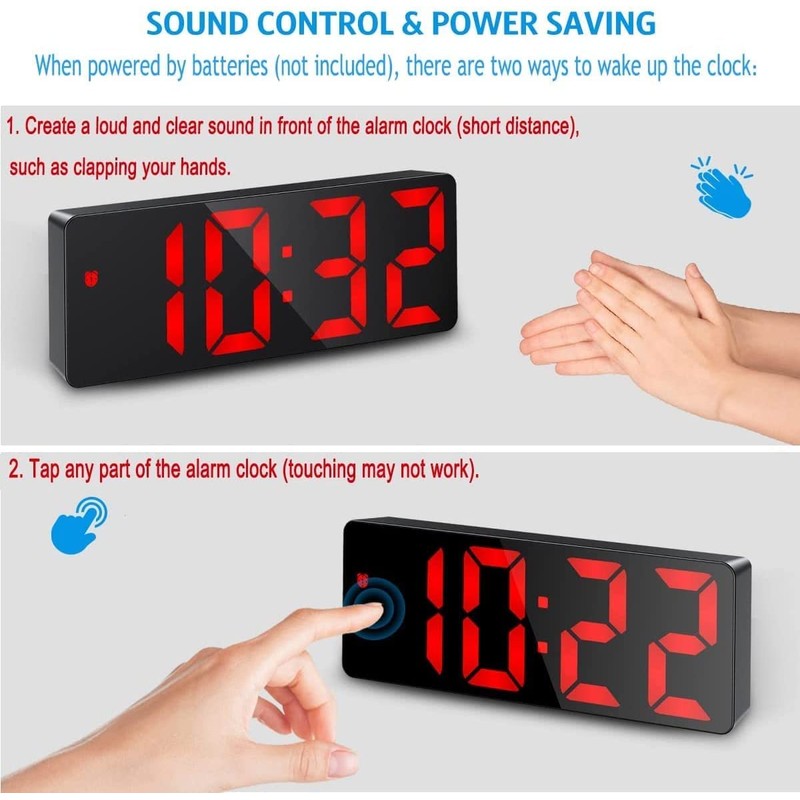 Ankilo (New Version Digital Alarm Clock, LED Clock for Bedroom,