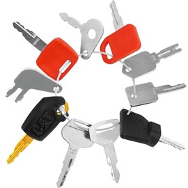 10 Heavy Construction Equipment Keys Master Set, Replacement Ignition Key Fits Cat Caterpillar Case Jd John Deere Kubota Komatsu Hyster Yanmar Daewoo Takeuchi Ford New Holland Volvo JCB
