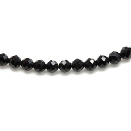 Echtes Schwarzer Turmalin Edelstein Armband mit facettierten 4mm Perlen - Länge verstellbar - Heilstein Schutzstein Edelsteinarmband Glücksbringer Talisman Geschenk (Schwarzer Turmalin, 16-21 Gold)