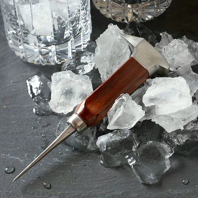 6.7 Stainless Steel Ice Axe with Wooden Handle, Quick Ice