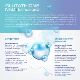 Eternal Nutrition L-Glutathione con NAD+ (200 Caps) | Cognizin Citicolina y Aminoacidos | 100 Porciones, 1500 mg | Antioxidante, Depuracion y Salud Celular