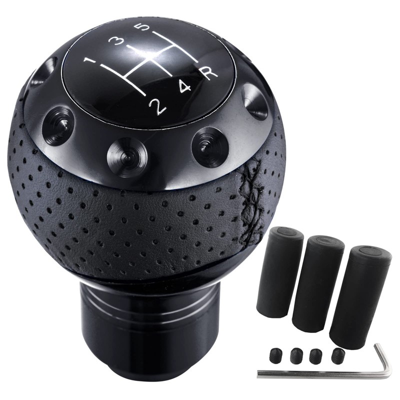 Arenbel 5 Speed Leather Car Shifter Ball Handle Manual Gear