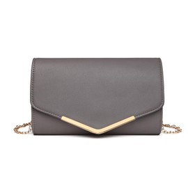 Miss Lulu Women's Clutch Elegant Envelope Evening Bag with Chain High Quality Handbag for Wedding Party and Prom