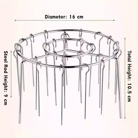 304 Stainless Steel Vertical Skewer Rack for Air Fryer & Oven - Universal Round Kebab Grill Stand with 24 Reusable Metal Skewers - BBQ Rotisserie Accessories for Meat, Vegetables, Shish Kebabs