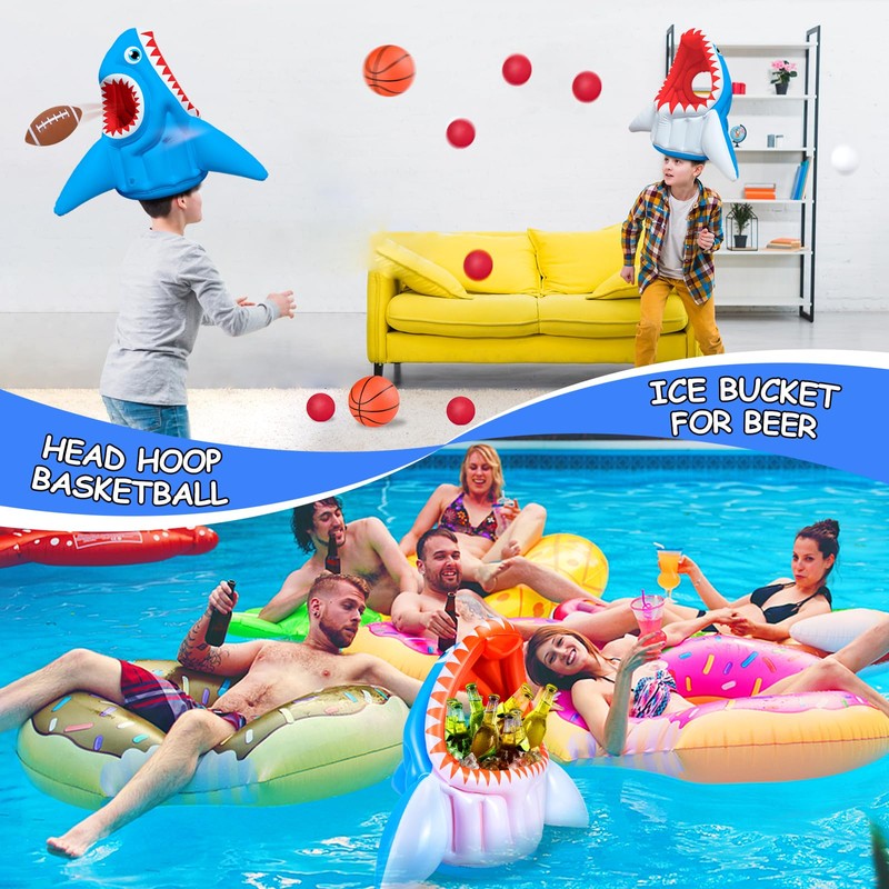 Kids Pool Toys,3-In-1 Inflatable Pool Float Set,Toddler Indoor Outdoor Water