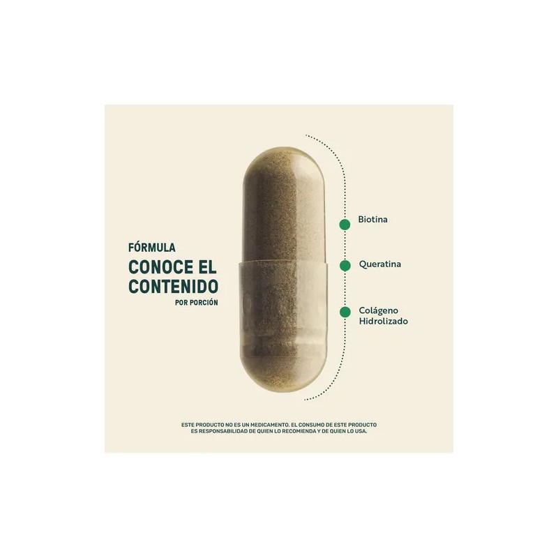 Colágeno Hidrolizado Biotina Y Queratina Suplemento Alimenticio en Cápsulas Life360+