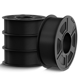 TECBEARS PETG Filament 1.75mm, 3D Printer Filament PETG Black Bundle, Strong Toughness PETG, 4 * 1KG(1320M) Filament High Precision, Dimensional Accuracy ±0.02mm, 4 Packs of Black PETG