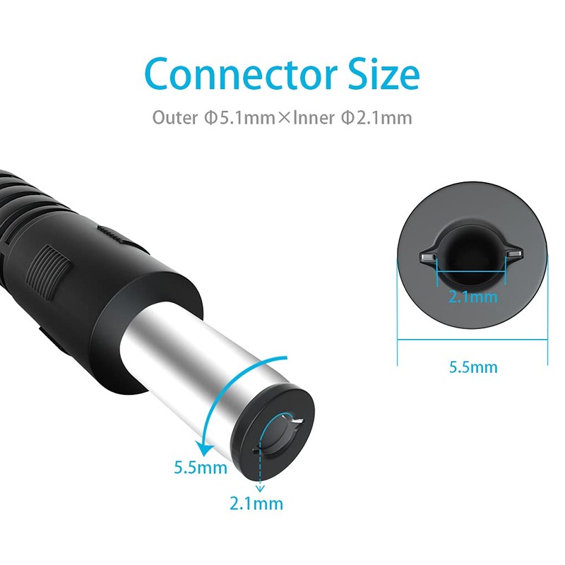 2-Pack DC Power Cable Male to Male Power Adapter DC