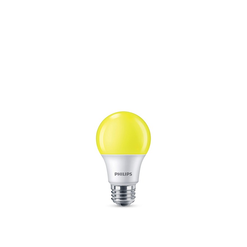 8W A19 Medium Base Non-Dimmable Yellow LED Light Bulb