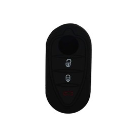 SEGADEN Silicone Cover Protector Case Holder Skin Jacket Compatible with ALFA ROMEO Mito Giulietta 159 GTA Brera 4C 3 Button Flip Remote Key Fob CV9267 Black