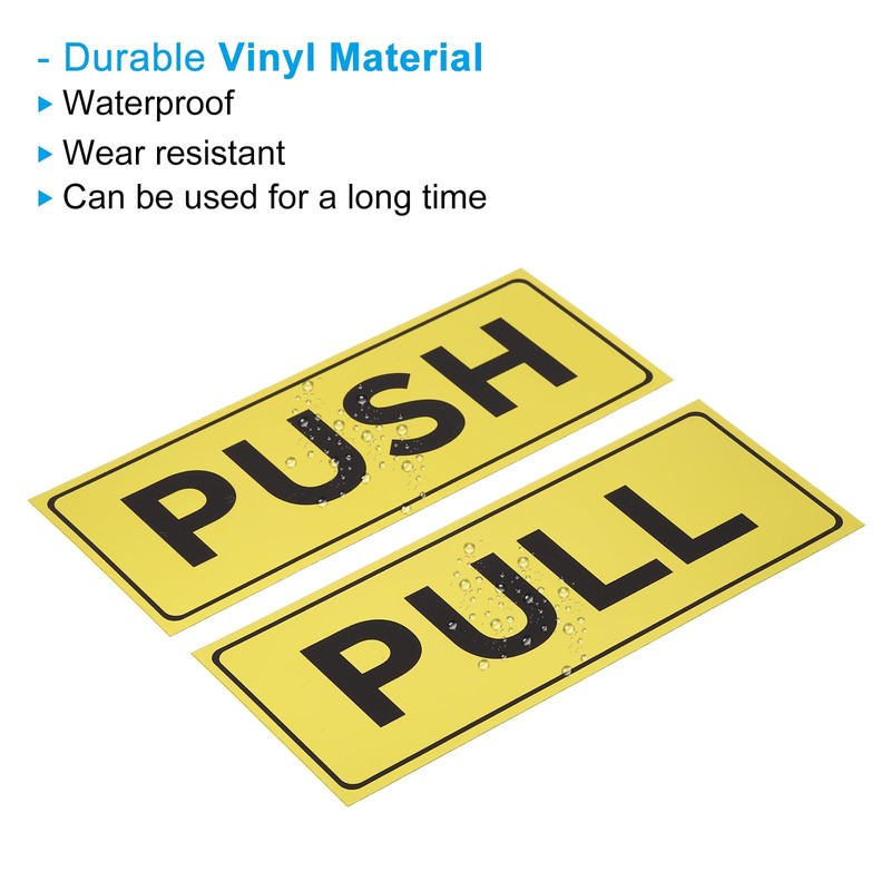 PATIKIL Push Pull Sticker Sign, 2 Pcs 6"x2.4" Self Adhesive