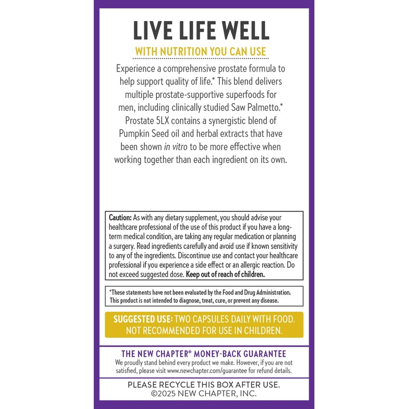 New Chapter Prostate Supplement - Prostate 5LX™ with Clinical Strength