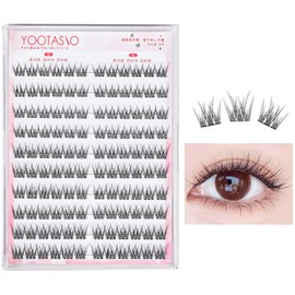 YOOTASIO False Eyelashes, No Glue Required, 1 Second Eyelashes, Partial False Eyelashes, High Adhesion, Cute, 3D Feel, No Glue Required, Popular, Beginners, Durable, Lightweight, Comfortable, For
