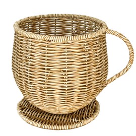 Coeusy Coffee Pod Holder,Wicker K Cup Holders for Counter,Large Capacity Coffee Basket Decor for Kitchen Countertop,Hand Woven Coffee Bar Accessories,Nature Color
