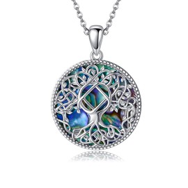 ONEFINITY NA Gift Necklace Sterling Silver Narcotics Anonymous Recovery Symbol Necklace Tree of Life NA Sobriety Pendant Jewelry for Women Gift