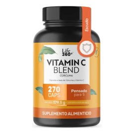 Vitamina C Life360+ Vit C+ Turmeric 270 Cápsulas Cúrcuma Sabor Sin sabor