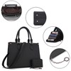 Qiyuer Medium Handbags For Women Vegan Leather Purses Set Satchel