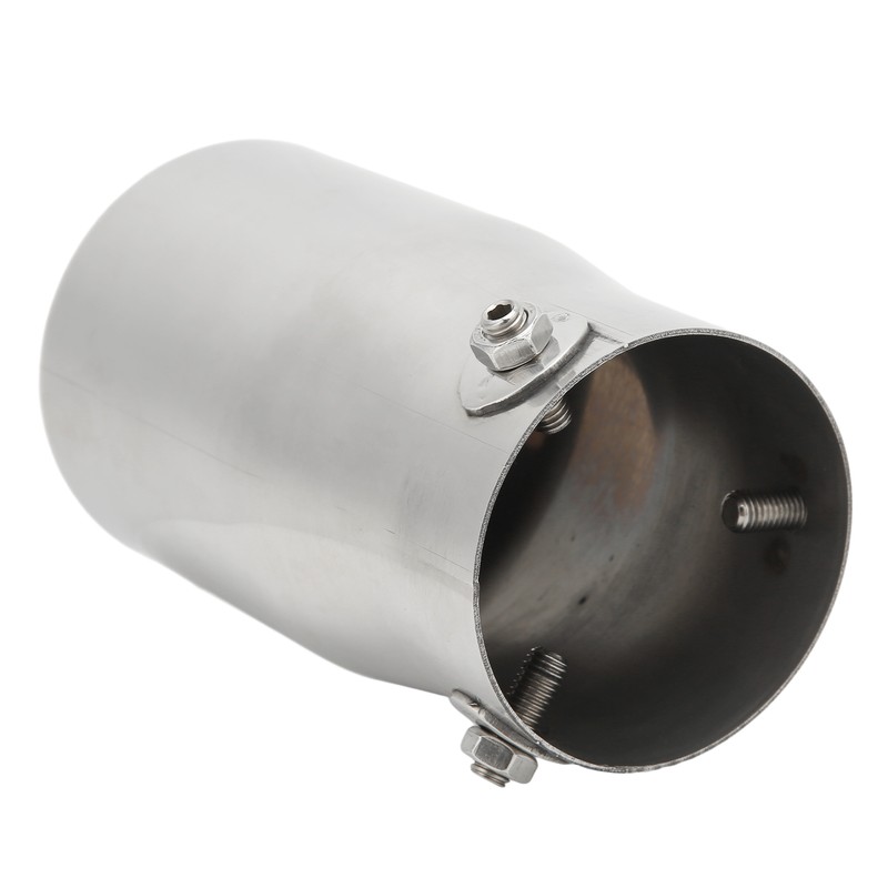 Exhaust Muffler 76mm/2.99in Mirror Polishing Stainless Steel Rear Muffler Exhaust
