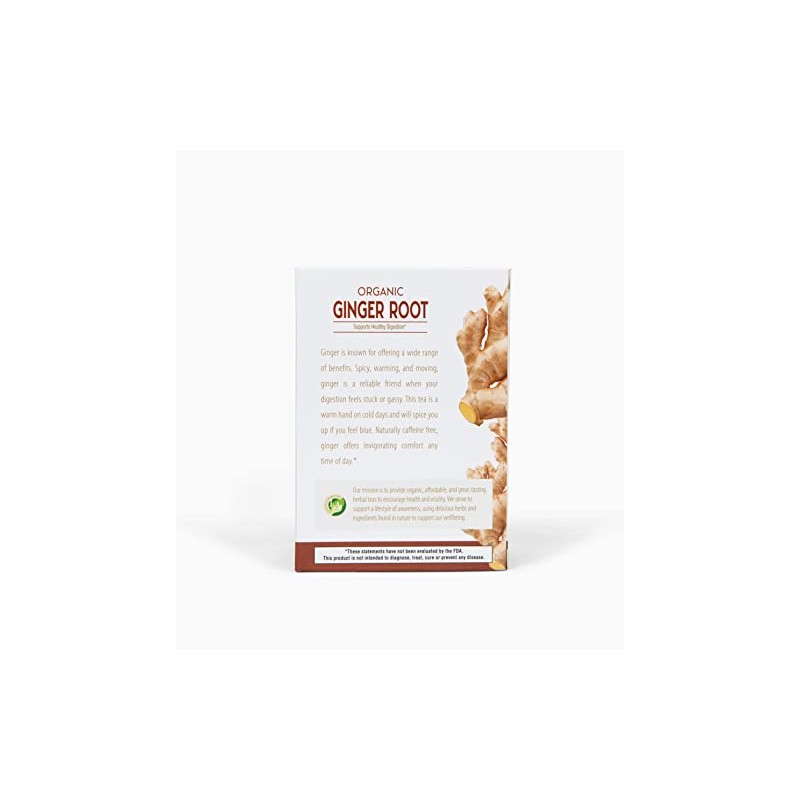 Lifestyle Awareness Organic Ginger Root Tea, Caffeine Free, 20 Count