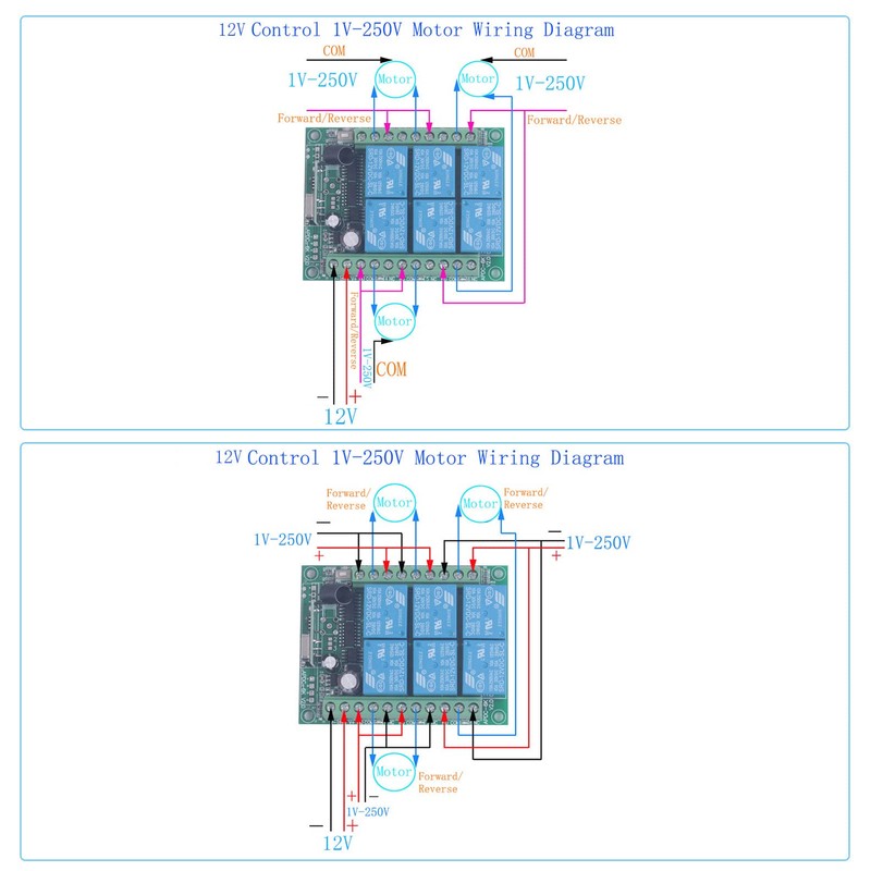 433mhz 12V DC 6 Channel Wireless Remote Control Relay Switch