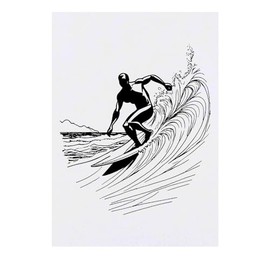 'Surfer Riding The Waves' Temporary Tattoo - Water Resistant, Skin-Safe, Non-Toxic Transfer (TO00069729)