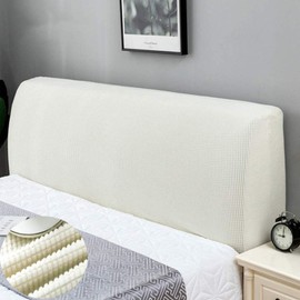 APTBJKUiU Bed Headboard Covers Headboard Cover Dustproof Thick Stretchy Bed Headboard Dustproof Cover 360° All-Round Package for Bedroom Decoration Decor White 180 cm (71 - 79 Inches)