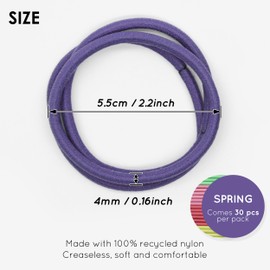 Qooocy No Damage Elastic Hair Ties, 4mm Thick Rubber Bands for Women & Kids, Perfect for Ponytails, Braids & All Hair Types, 30 PCS, Spring