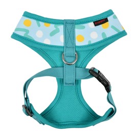 Puppia FETE Over-The-Head Dog Harness No Choke No Pull Adjustable Chest Belt Walking Training for Small and Medium Dog - Aqua - M