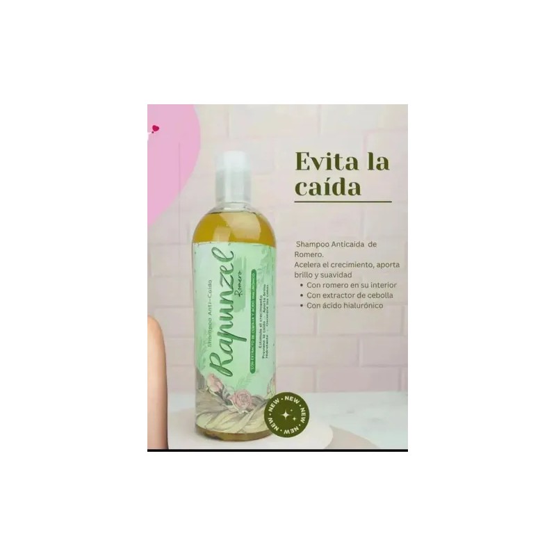 Shampoo Artesanal Anticaída Crecimiento Con Romero Rapunzel