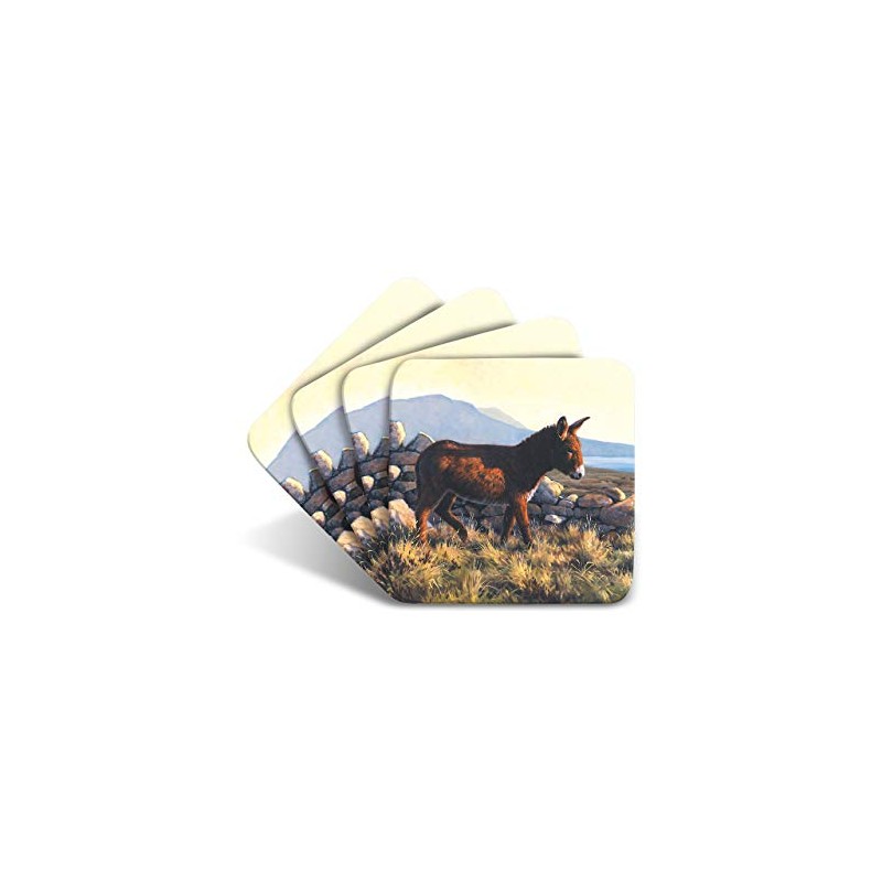 Donkey Drinks Coasters by Wildlife Artist Julian Friers - Set