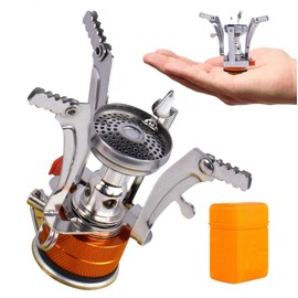 Alriedy Portable Gas Stove, Mini Camping, Ultralight, Compact, 26g, 1 Extra Backup O-Ring, Ideal for Hiking, Trekking, Picnic, Camping