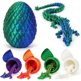Merrwon Easter Surprise Dragon Egg Figures, 3D Printed Movable Dragon Toy, Easter Gifts, Children, Desk Toy, Dragon Ornament for Cars, Offices, Homes