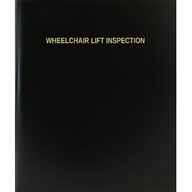 BookFactory Wheelchair Lift Inspection Log Book/Journal/Logbook - 120 Page, 8.5''x11'', Black Hardbound (XLog-120-7CS-A-L-Black(Wheelchair Lift Inspection Log Book))