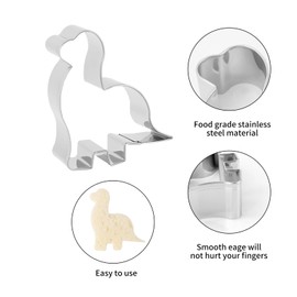 Cookie Cutter ANCKNE Dinosaur Cookie Cutter Set Small Size Stainless Steel Shaped for Kids Dinosaur Theme Birthday Party Supplies