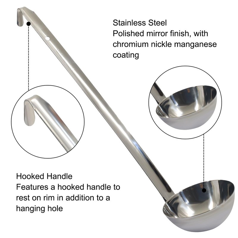 Auvotuis 4 Oz Stainless Steel Ladle, 3 Pcs, 11.8" Long