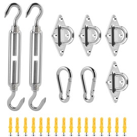 DODUOS 304 Stainless Steel Triangular Awning Attachment Set, Awning Accessories Attachment, Bracket for Sun Sail, Awning Mounting Set for Garden, Easy Assembly, Pack of 40