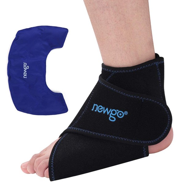 NEWGO Ankle Cooling Pad Cold Warm Compress Gel Cooling Pad for Ankle Pain Relief, Muscle Sprains, Plantar Fasciitis