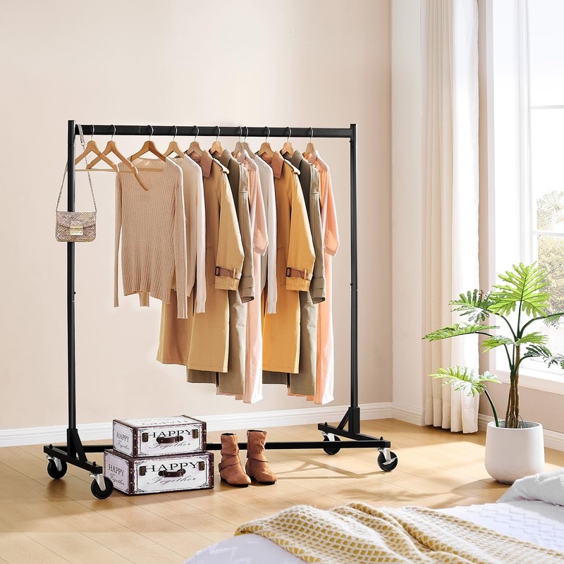 Hoctieon Z Rack, Rolling Clothes Racks with Z-Base, Heavy Duty