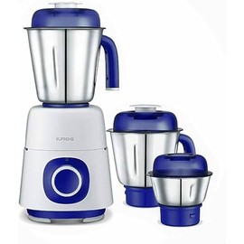 Judge Supreme Wet and Dry Mixer Grinder 3-Jars Strong 750 Watts Motor, Stainless Steel Jars and Modern Design, 110v for USA, blue