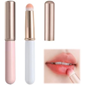 ADOFUN Lip Brush, Set of 2, Lipstick Brush, Concealer Brush with Lid, Round Head, Makeup Brush, For Travel, Multifunctional, Portable, Soft, No Shedding