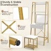 Costway 2-in-1 Vanity Table Set Flip Top Mirror Ladder Storage