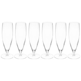Voglia Nude 13 Ounce Pilsner Beer Glasses, Set Of 6 Crystal Pilsner Glasses - Laser-Cut Rim, Fine-Blown Crystal Stemmed Beer Glasses, For Lagers, Ales, Or Craft Beers, Dishwasher-Safe - Restaurantware