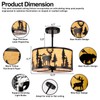 Sunnyin Rustic Semi Flush Mount Ceiling Light,Farmhouse Parchment Metal Dining