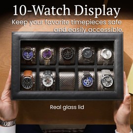 HOUNDSBAY Yachtsman Large Watch Box Jewelry Organizer for Men, Camo Gifts for Men, Jewelry Box Organizer, Watch Display & EDC Storage Drawer, Watch Case