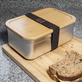 Krumble Bread Bin – Lunch Box – Lunch Box Children – Adult Lunch Box – Lunch Box – with Elastic Band – Made of Stainless Steel