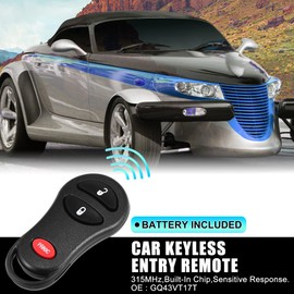 X AUTOHAUX GQ43VT17T 315MHz Replacement Keyless Entry Remote Car Key Fob for Dodge for Ram 1500 2500 3500 Pickup 2001-2005 for Dodge Caravan 1999-2003 3 Buttons