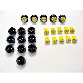 Lumiglow 15 Amber 4 LEDs Lights Bulbs 1/2" Sockets Side Marker License Plate For Imports