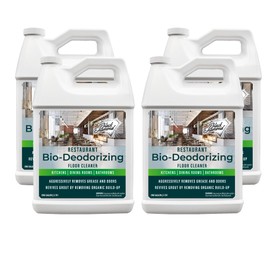 Restaurant Bio-Deodorizing Floor Cleaner Heavy Duty Concentrated Enzyme Degreaser & Odor Eliminator for Use in Mopping Bathroom, Kitchen, and Dining Room. Removes Grease & Urine Odors. (4)
