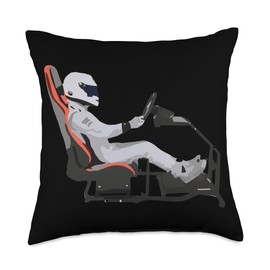 Sim Racing Cockpit Simracer Sim Racer Rig Sim Racing Setup Throw Pillow